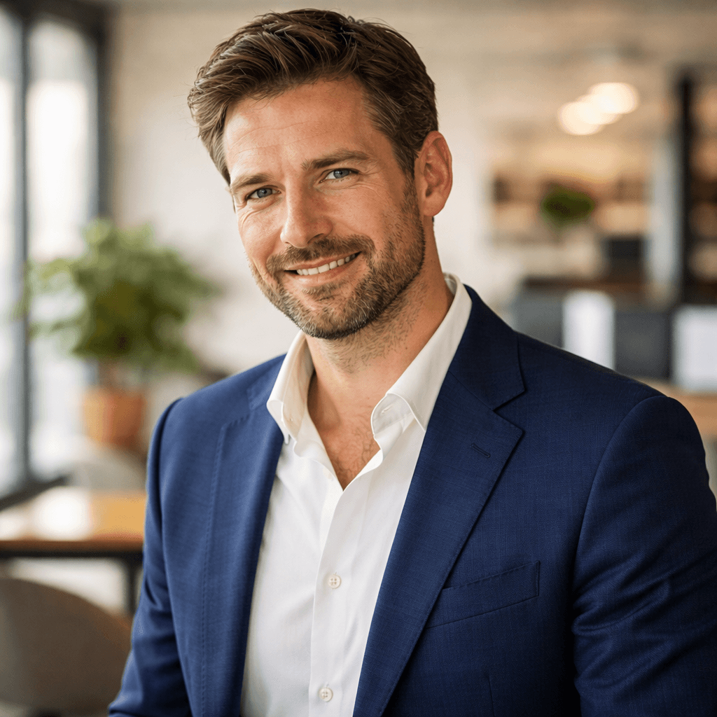 blue and white round illustration