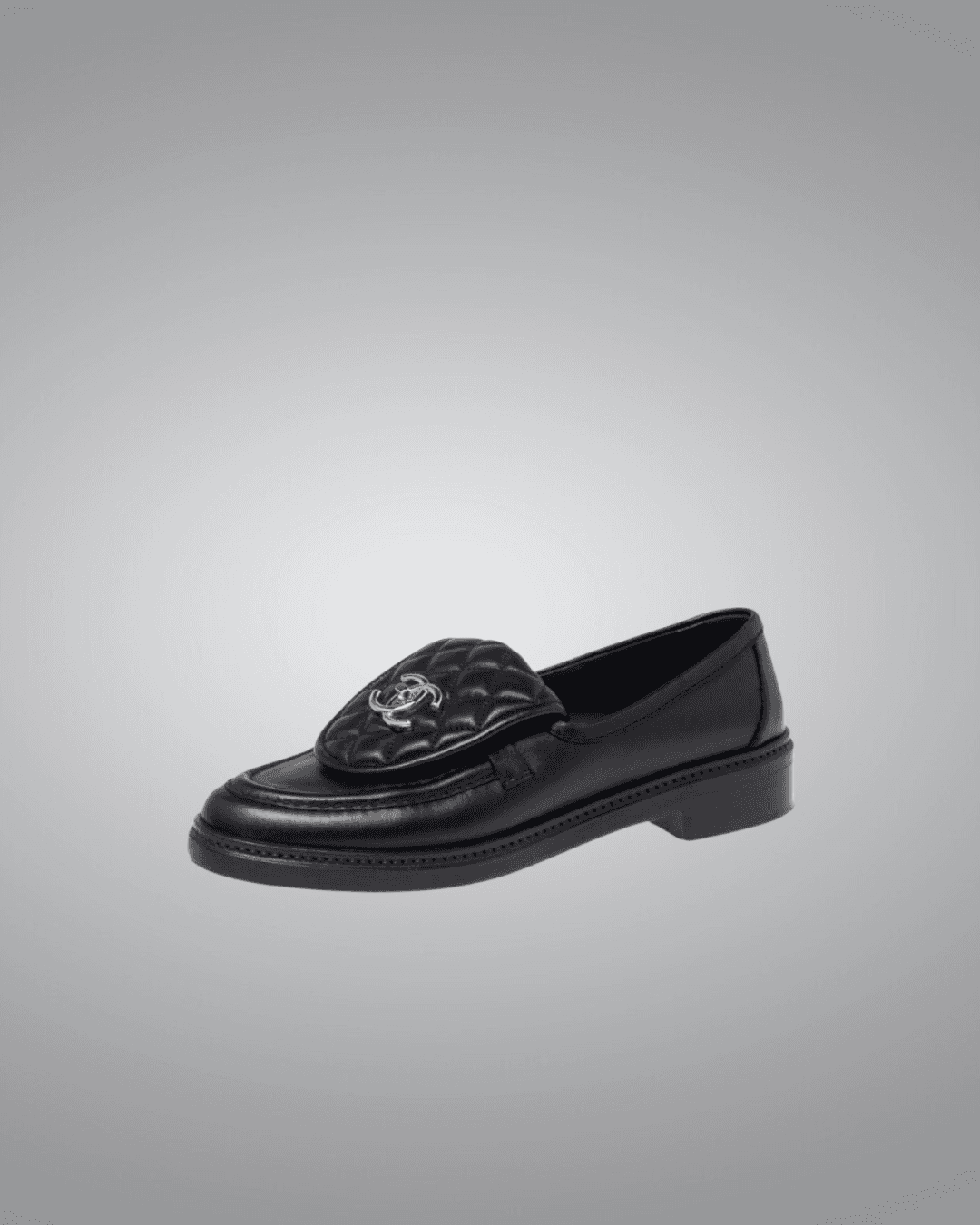 Chanel Quilted Leather Loafers Black