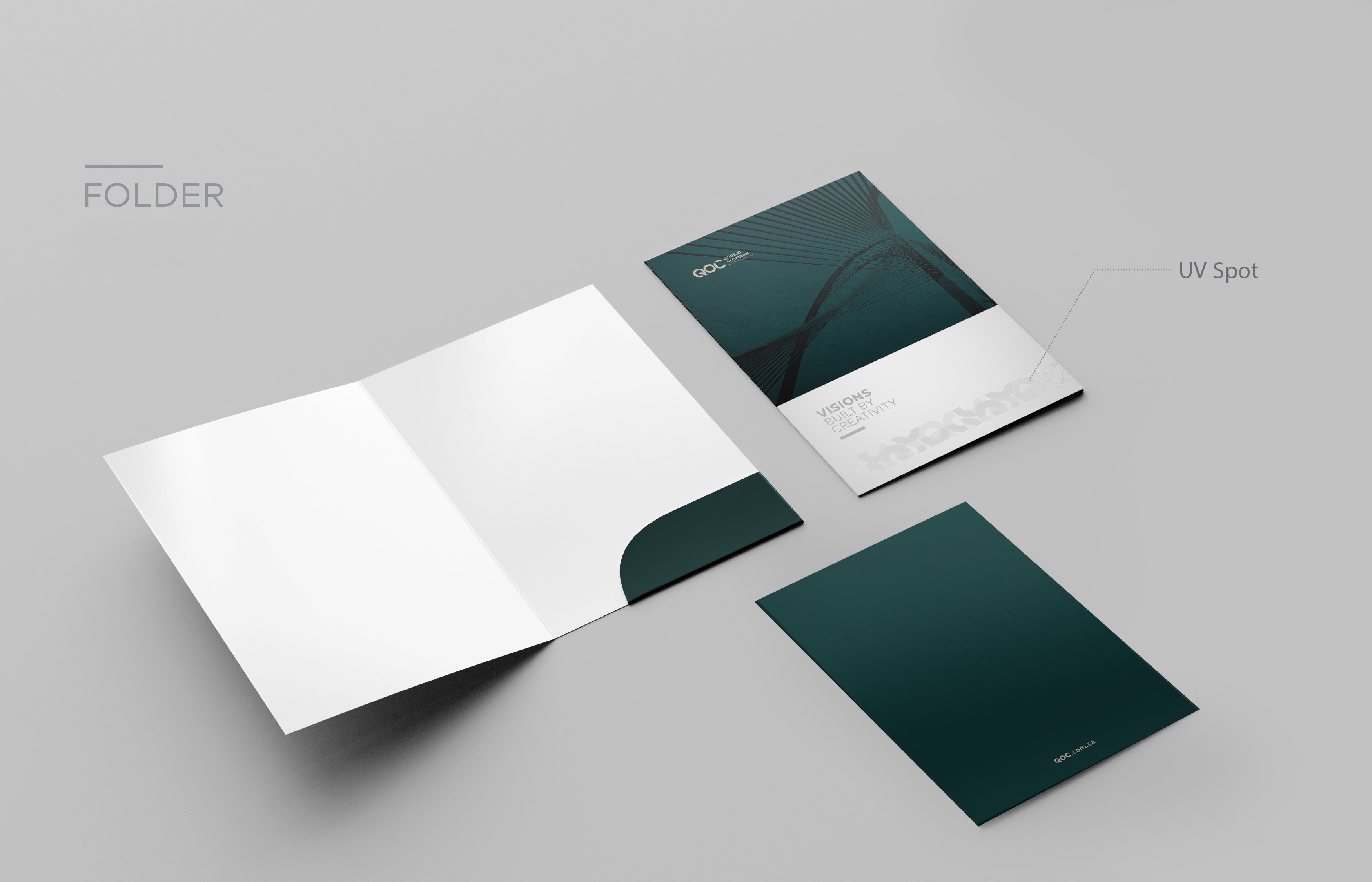 تصميم حقيبة مكتبية كاملة لشركة قبّة العمران تشمل الورق الرسمي وبطاقات العمل