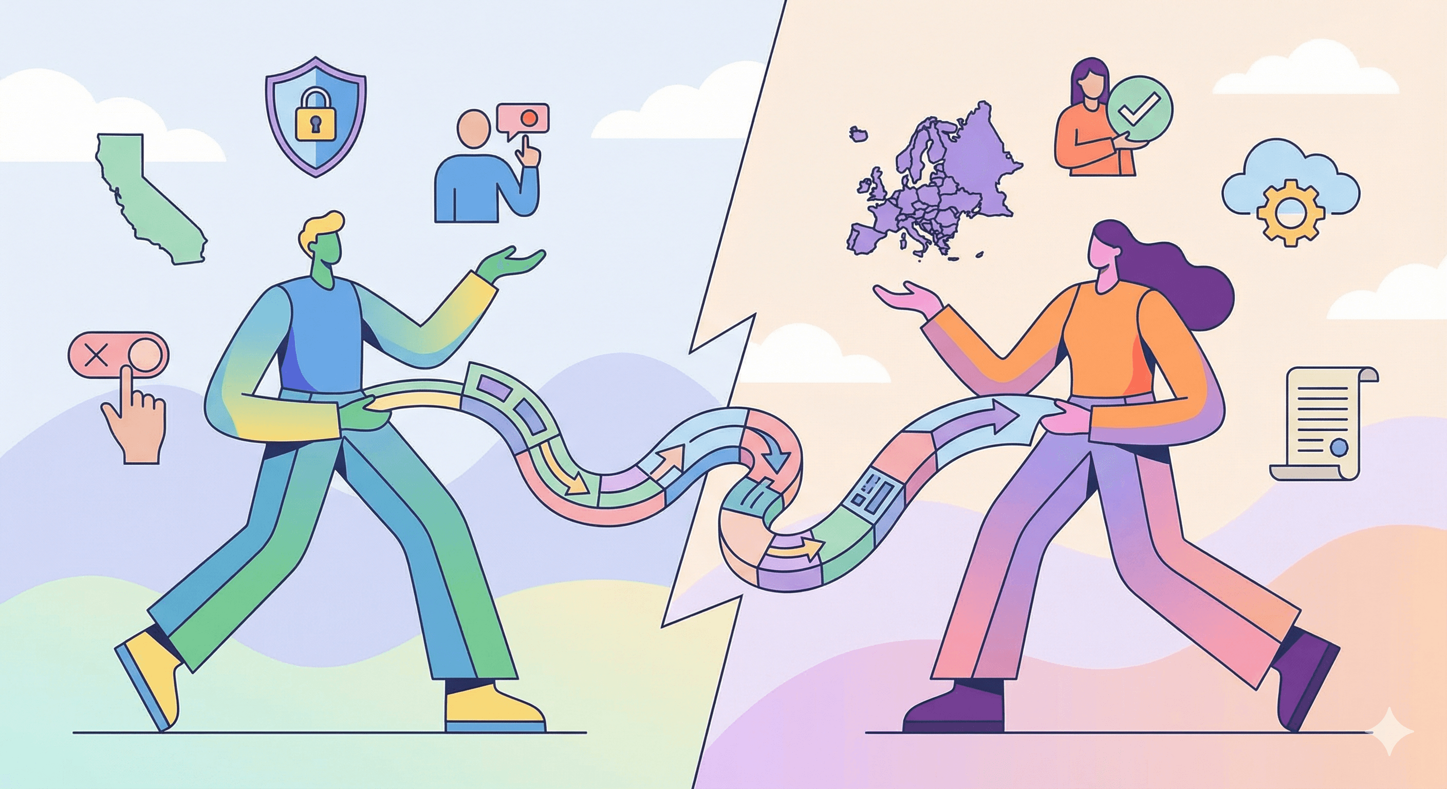 Comparison of CCPA and GDPR data privacy requirements for compliance.