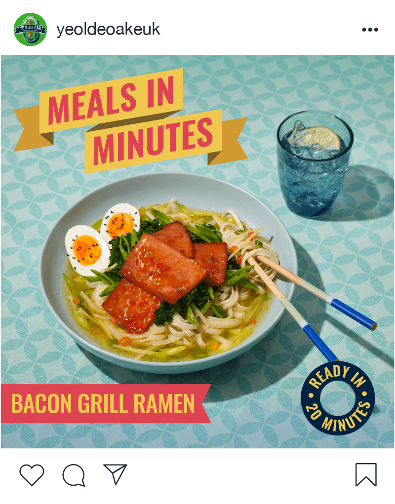 Ye Olde Oak Luncheons Meals in Minutes campaign