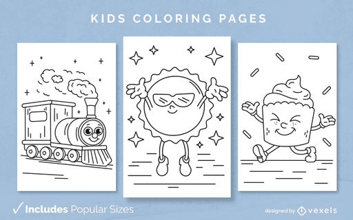 kids coloring book page design