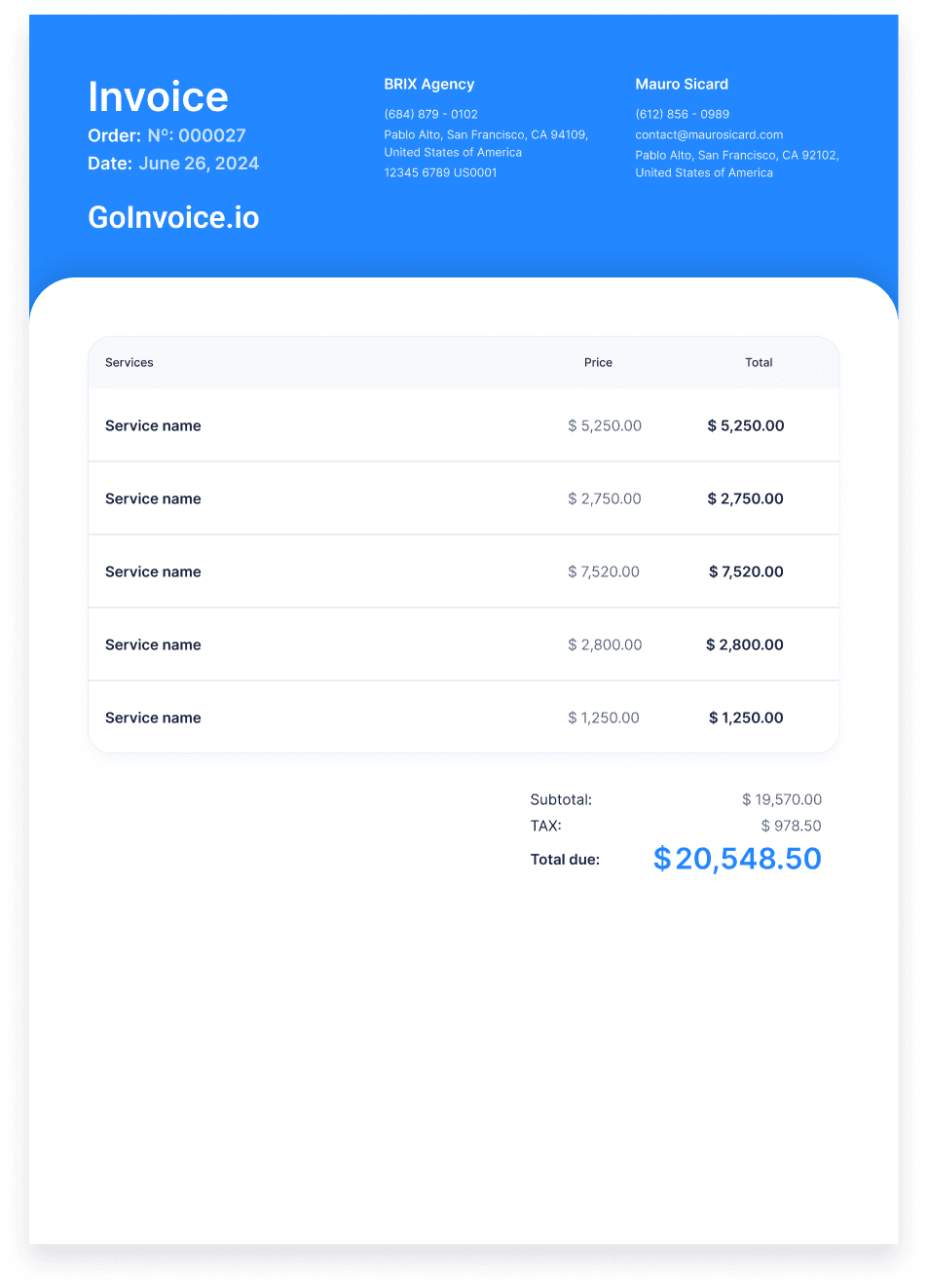 Wood Fence Installation Invoice