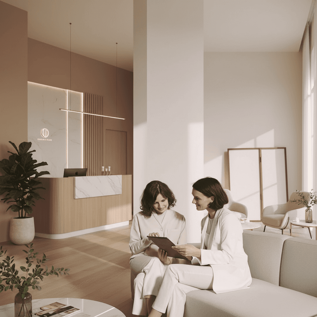 practitioner in aesthetic clinic consulting