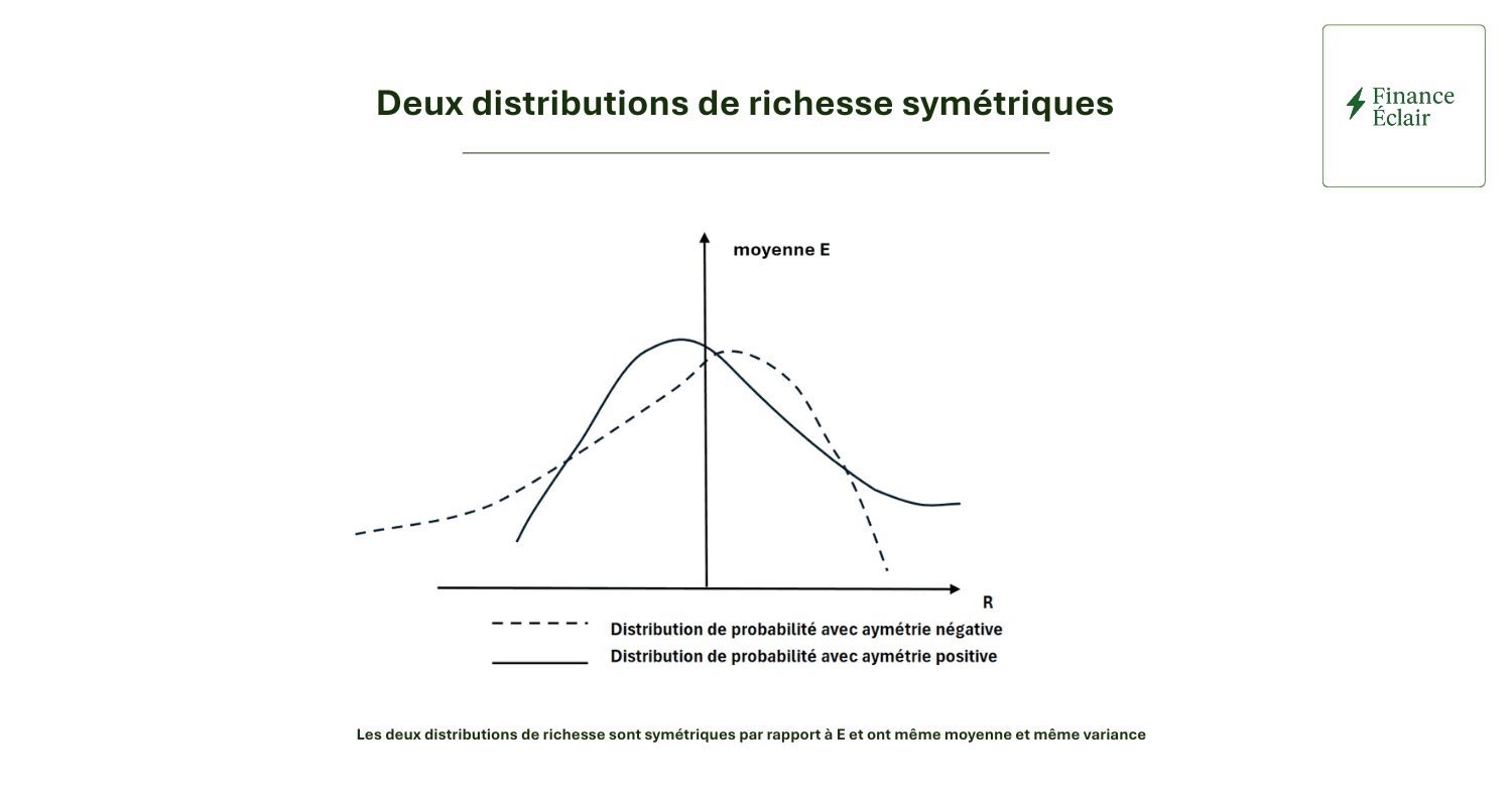 Graphique - deux distributions de richesse symétriques
