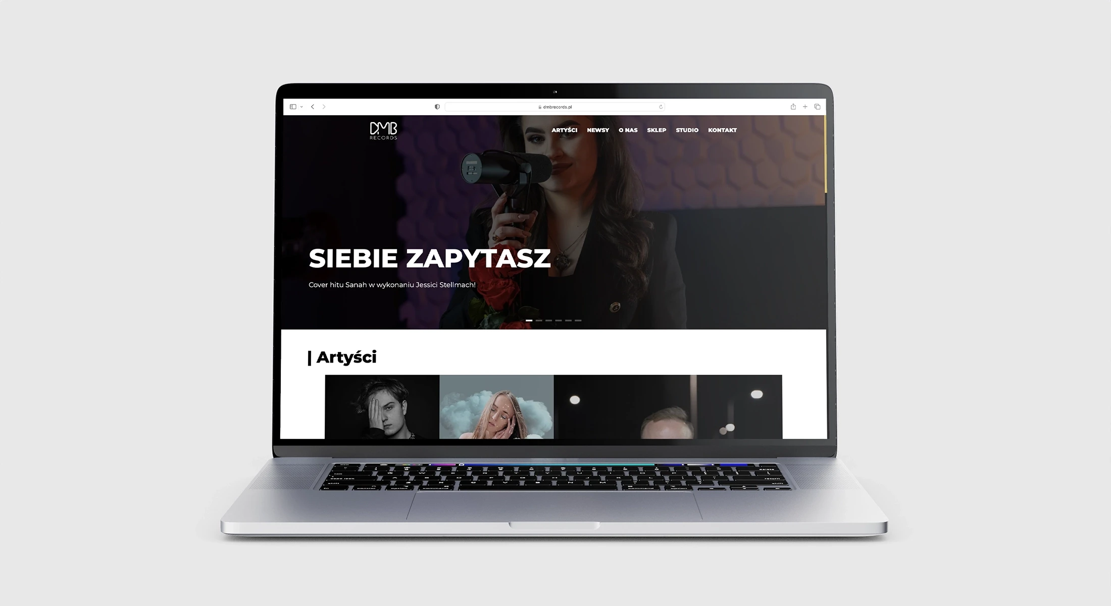 Strona internetowa DMB Records — sekcja hero