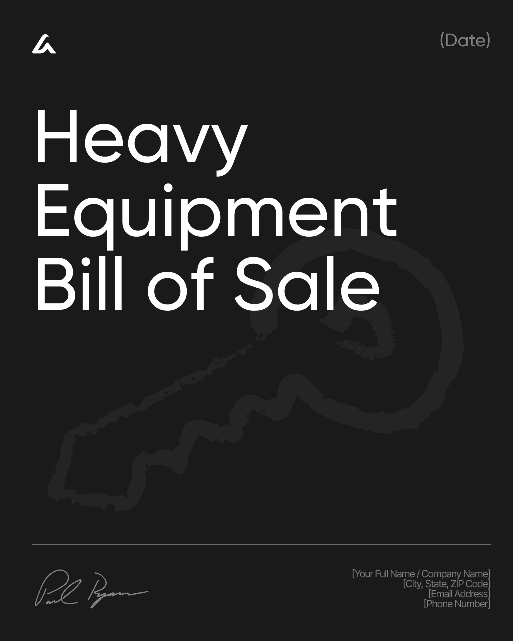 Heavy Equipment Bill of Sale
