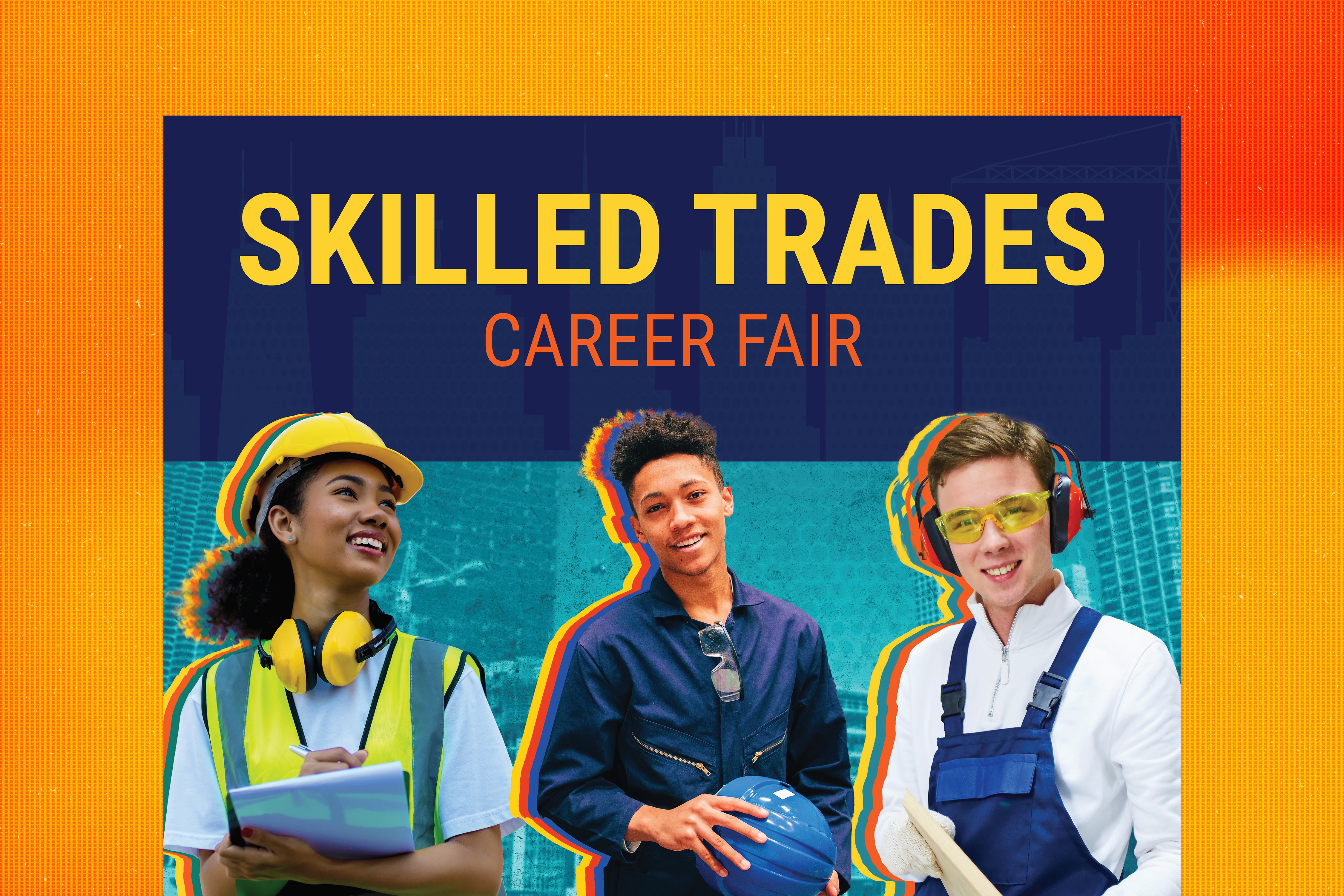 A young engineer, mechanic and carpenter posing and smiling.