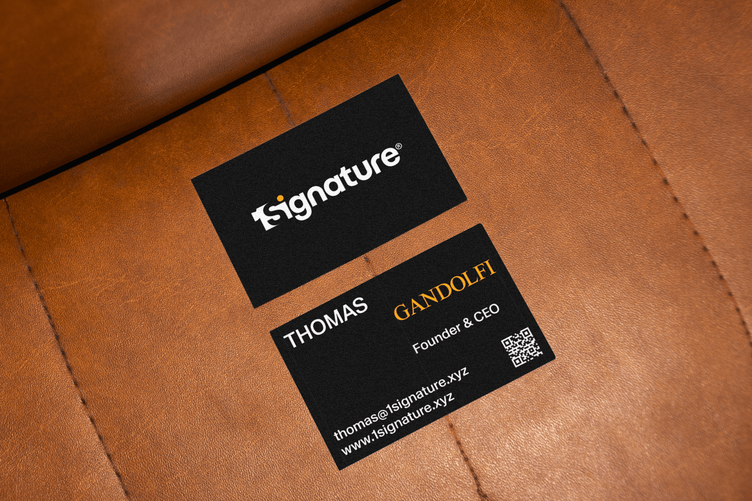 1Signature business card for Thomas Gandolfi.