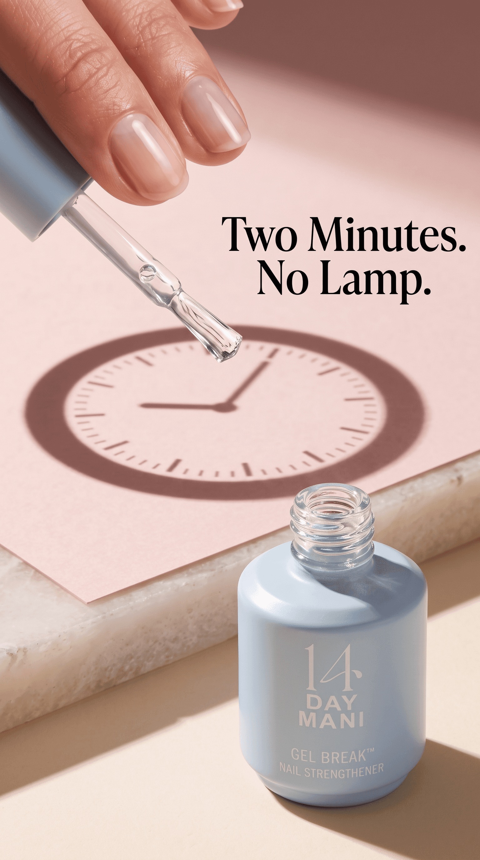Gel Break clear nail treatment with two-minute routine headline