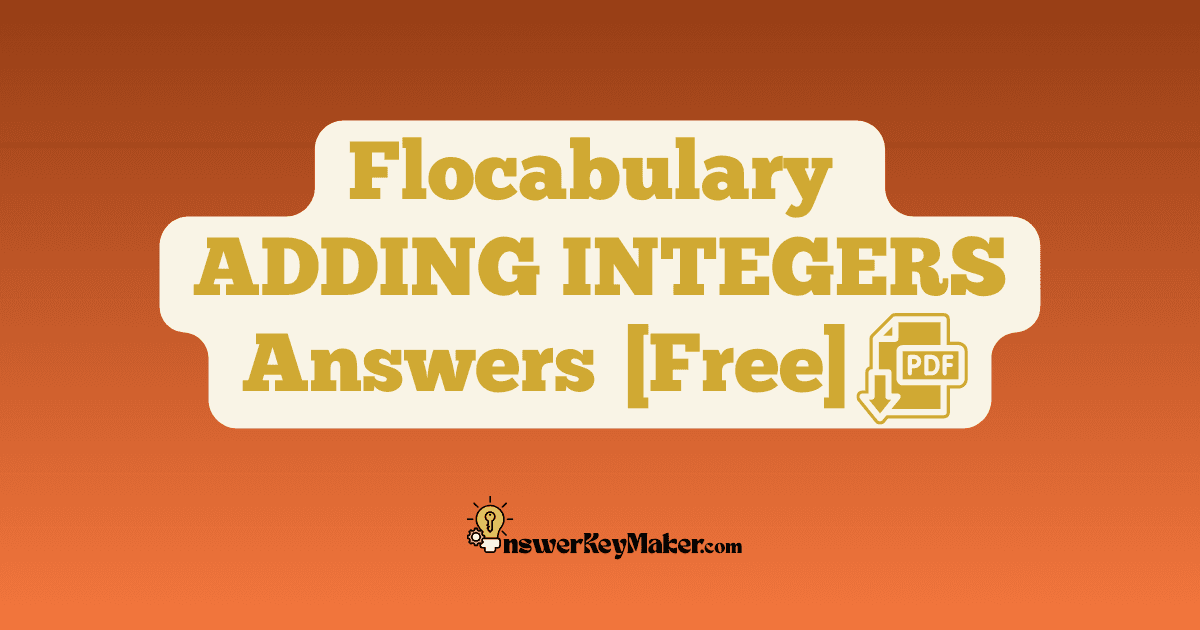Flocabulary ADDING INTEGERS Quiz Read & Respond Answer Key PDF