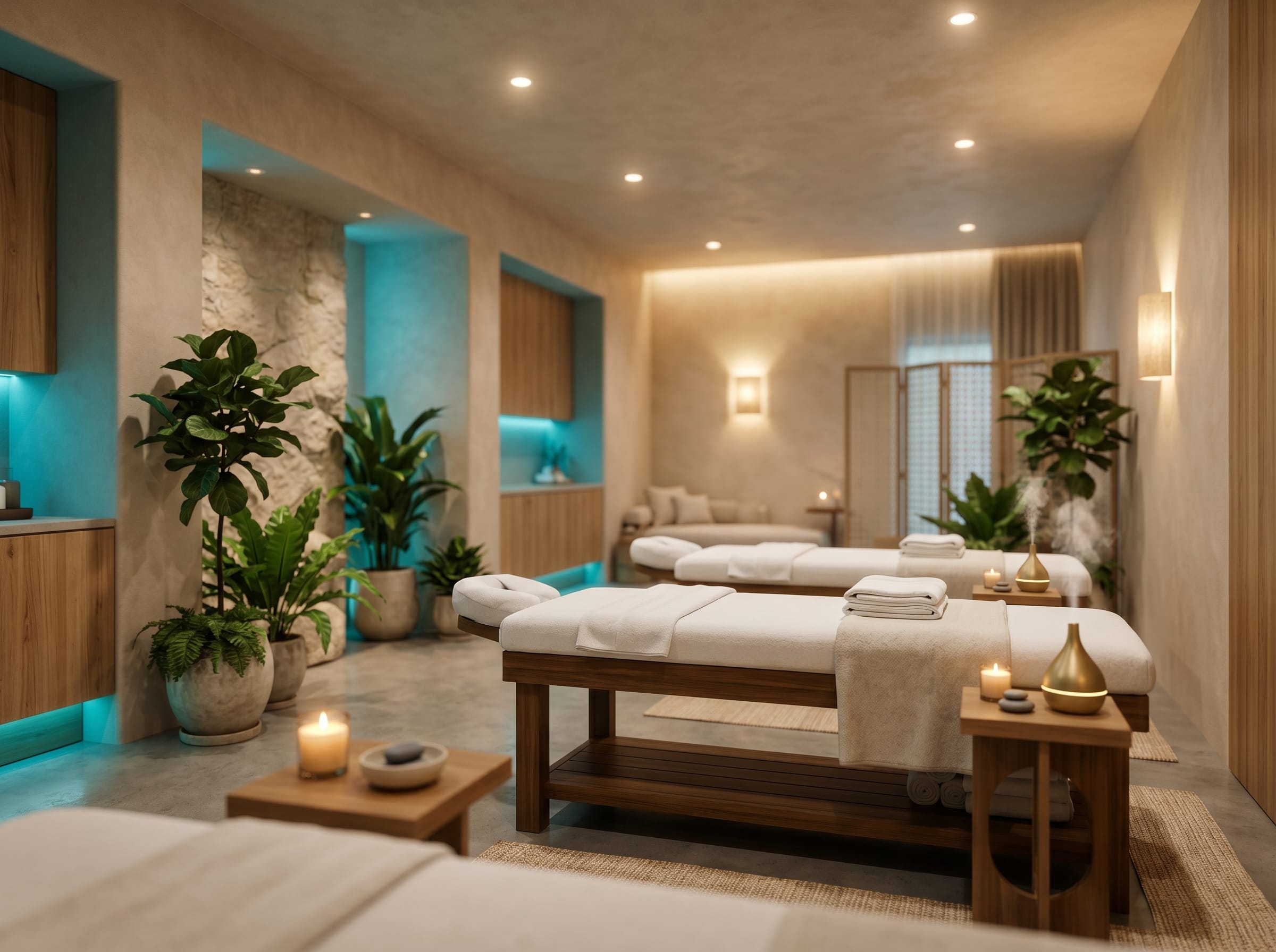 Luxury spa interior wellness atmosphere