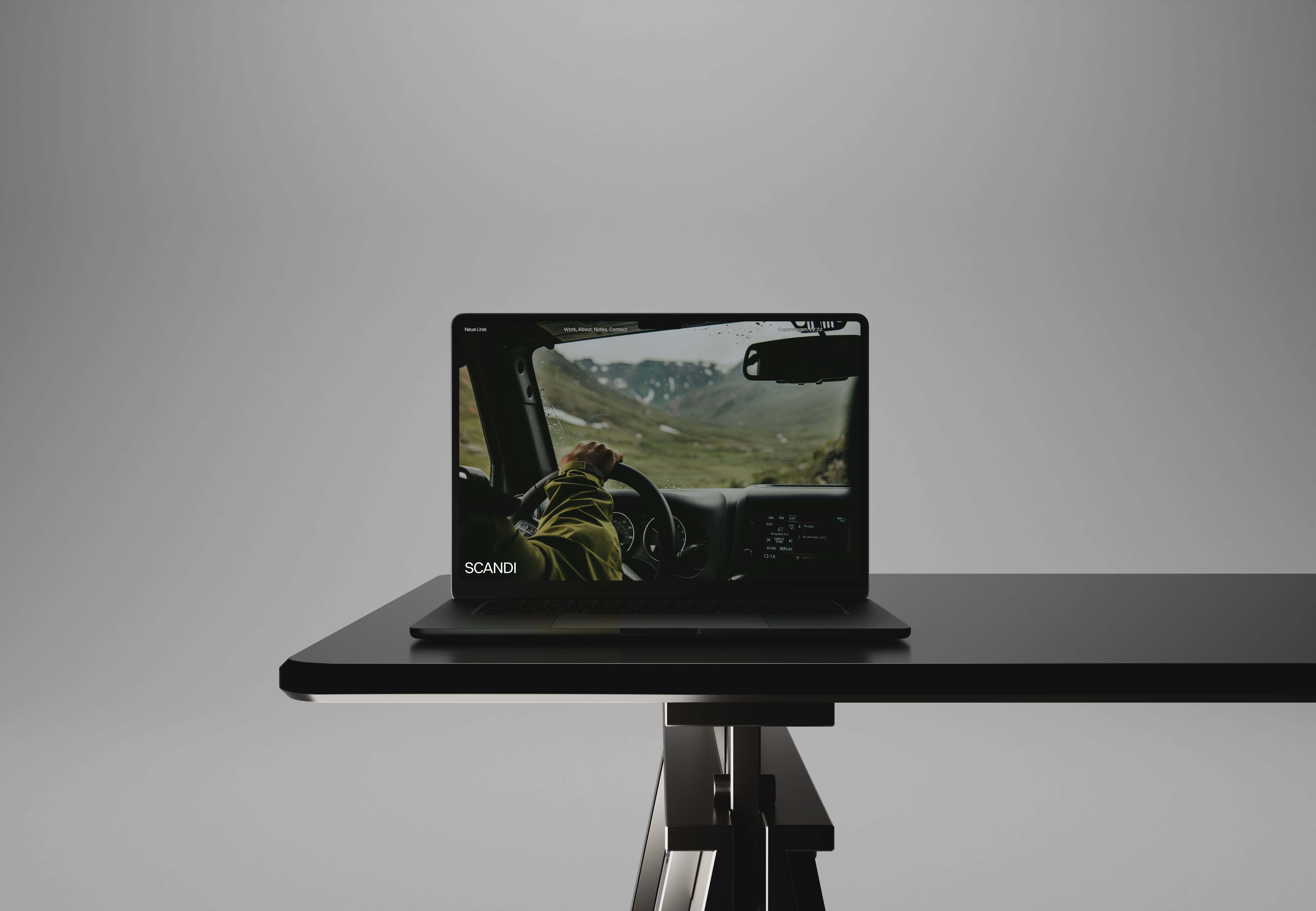 Norin website work page hero displayed on a macbook in a studio setting