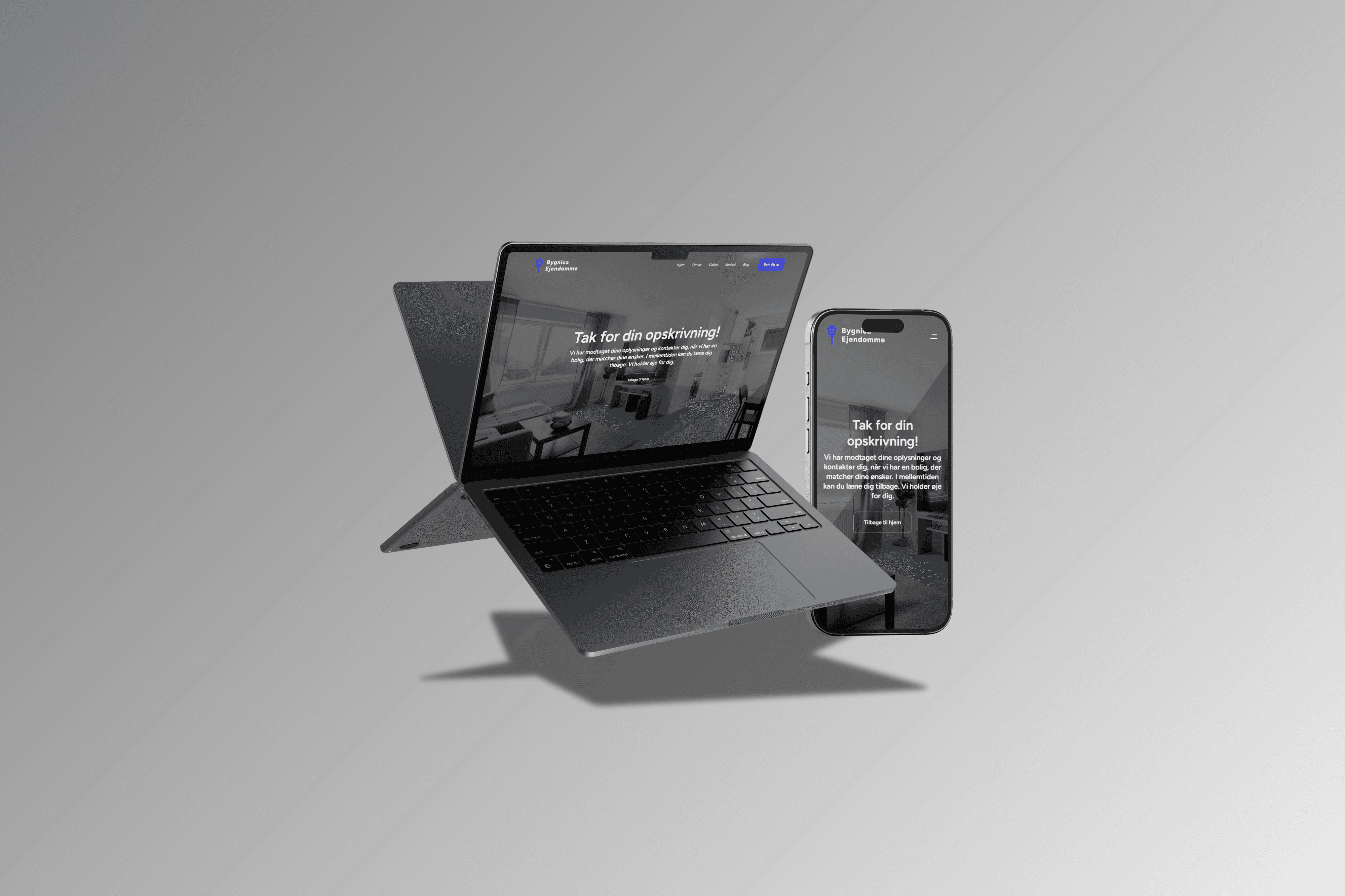 Mac and iPhone Mockup displays website made by Seoma
