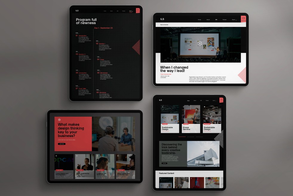 Combination of ILS screens on tablets.