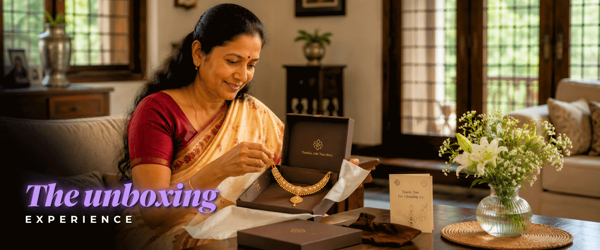 Luxury jewellery unboxing experience with premium branded packaging