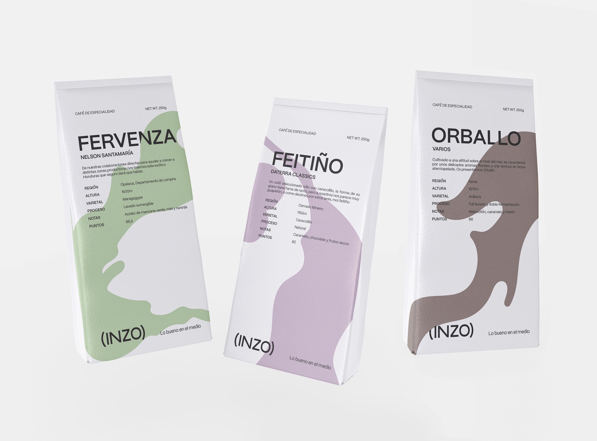 Packaging design for a specialty coffee brand in A Coruña, Spain