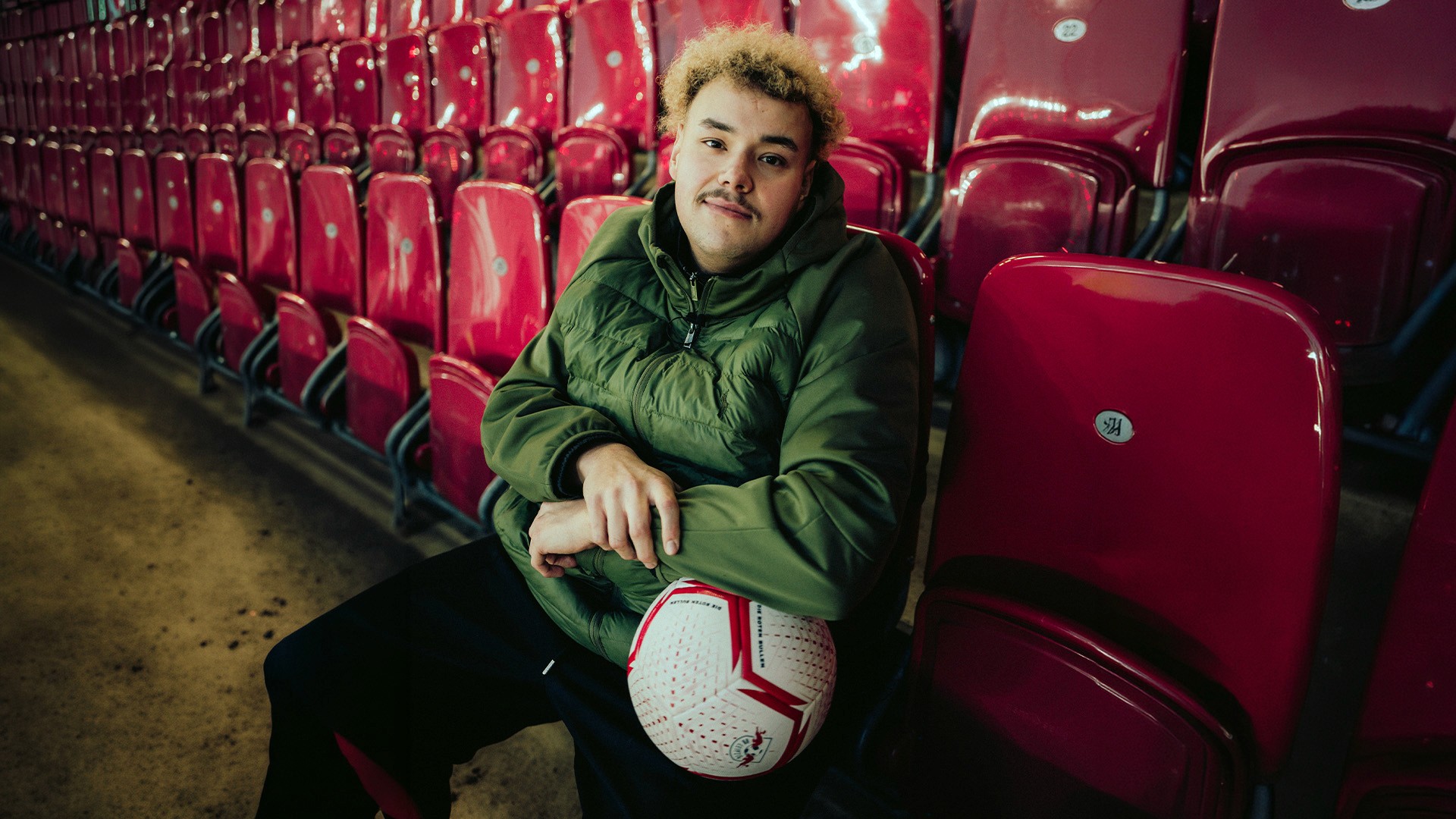 Aminho Rb Leipzig stadium with ball 