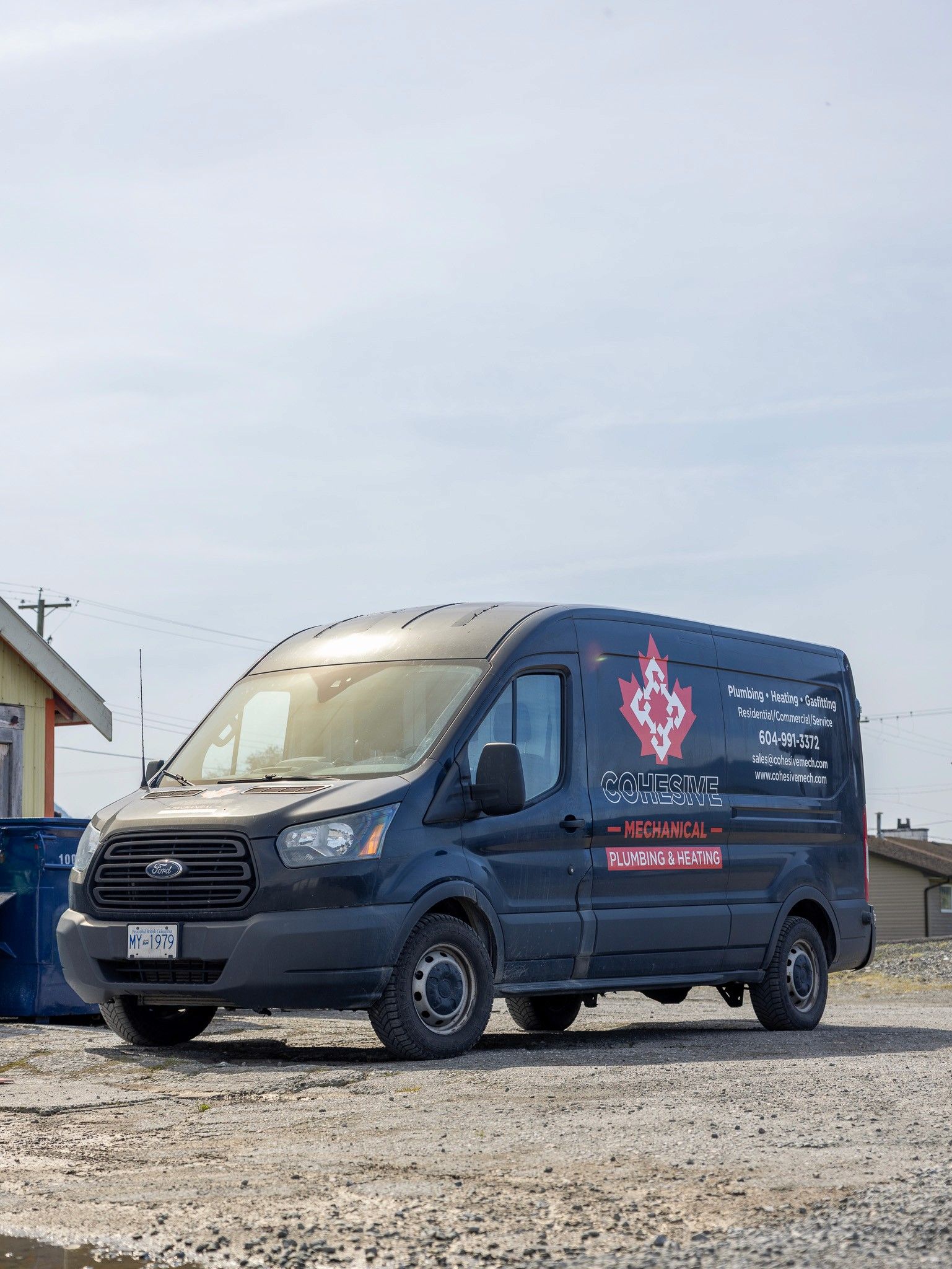 Cohesive Mechanical van parked in Chilliwack, serving Fraser Valley, BC, for plumbing, HVAC needs.