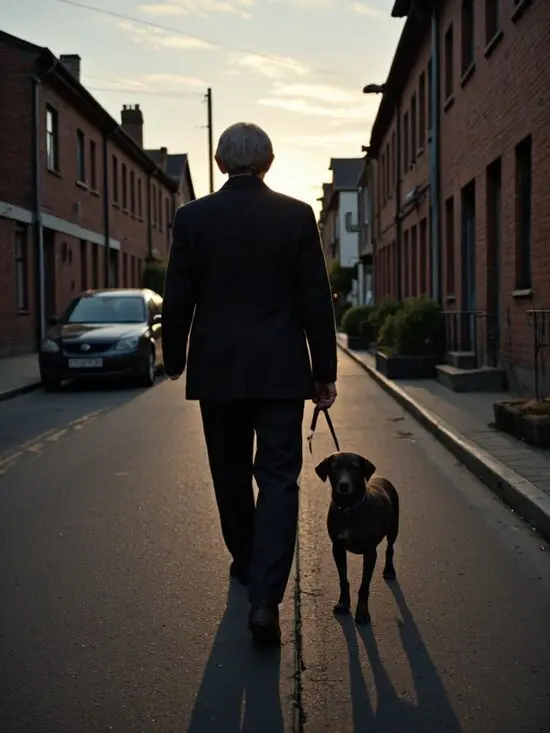 Elder and dog silhouette with silhouette maker tool.