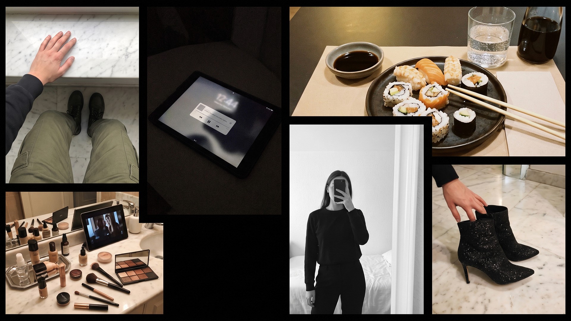 The same photo shown with several free filters side by side, showing the range of looks available without a subscription