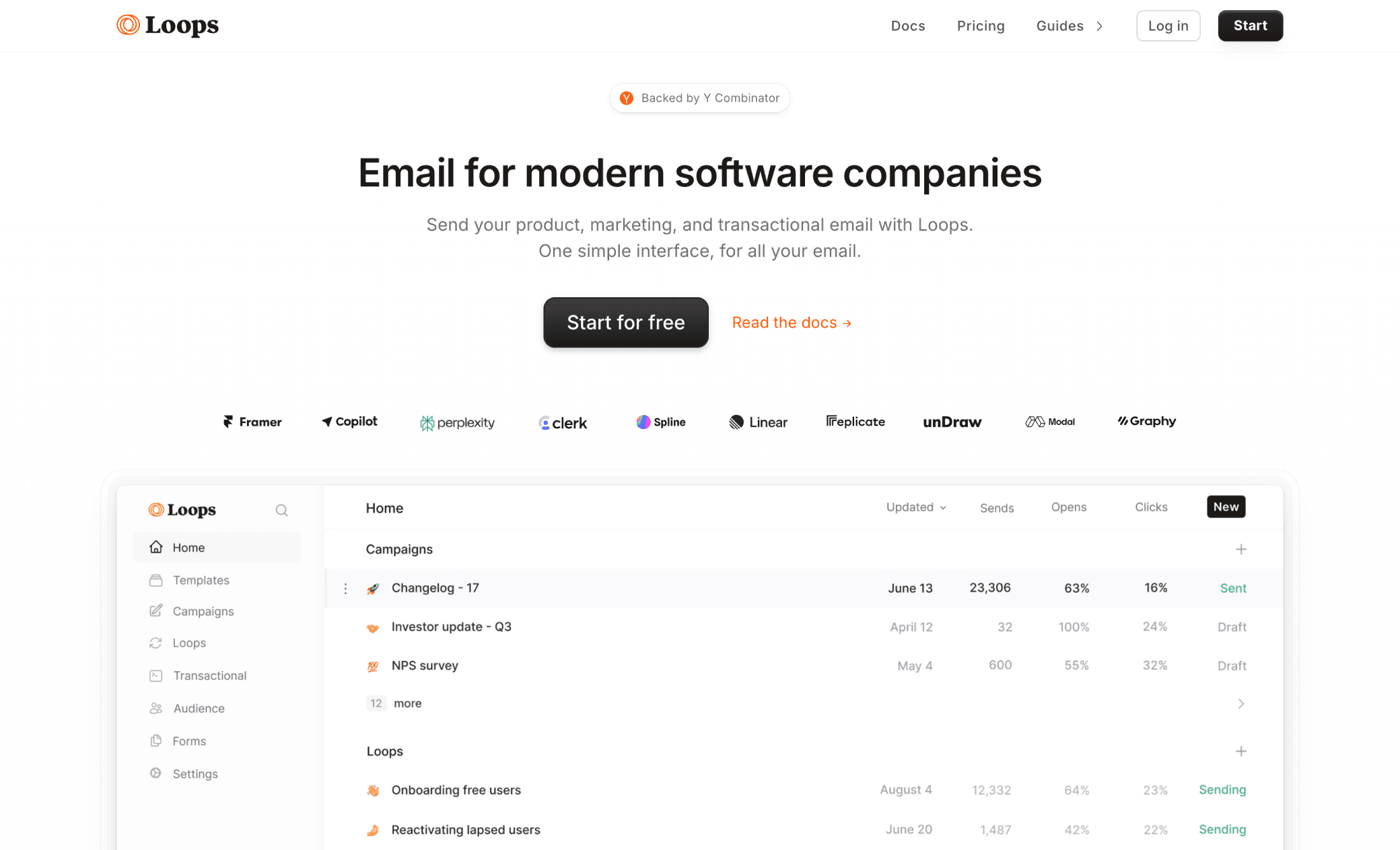 Screenshot of Loops.so