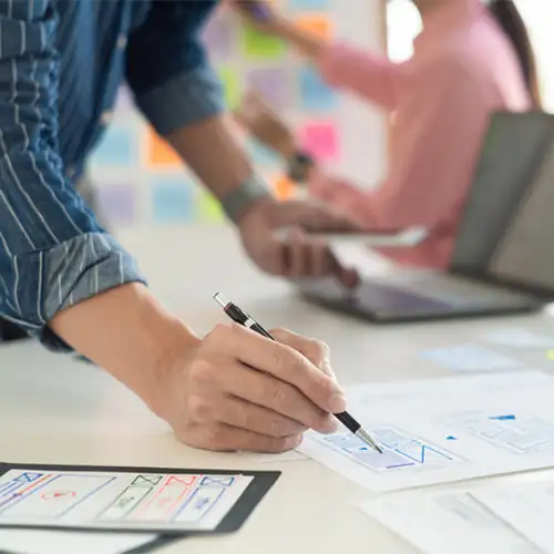 UX Designer reviewing a website