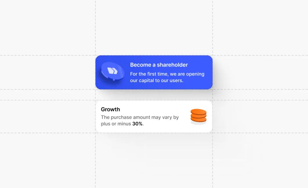 Bitstack shareholder campaign UI cards