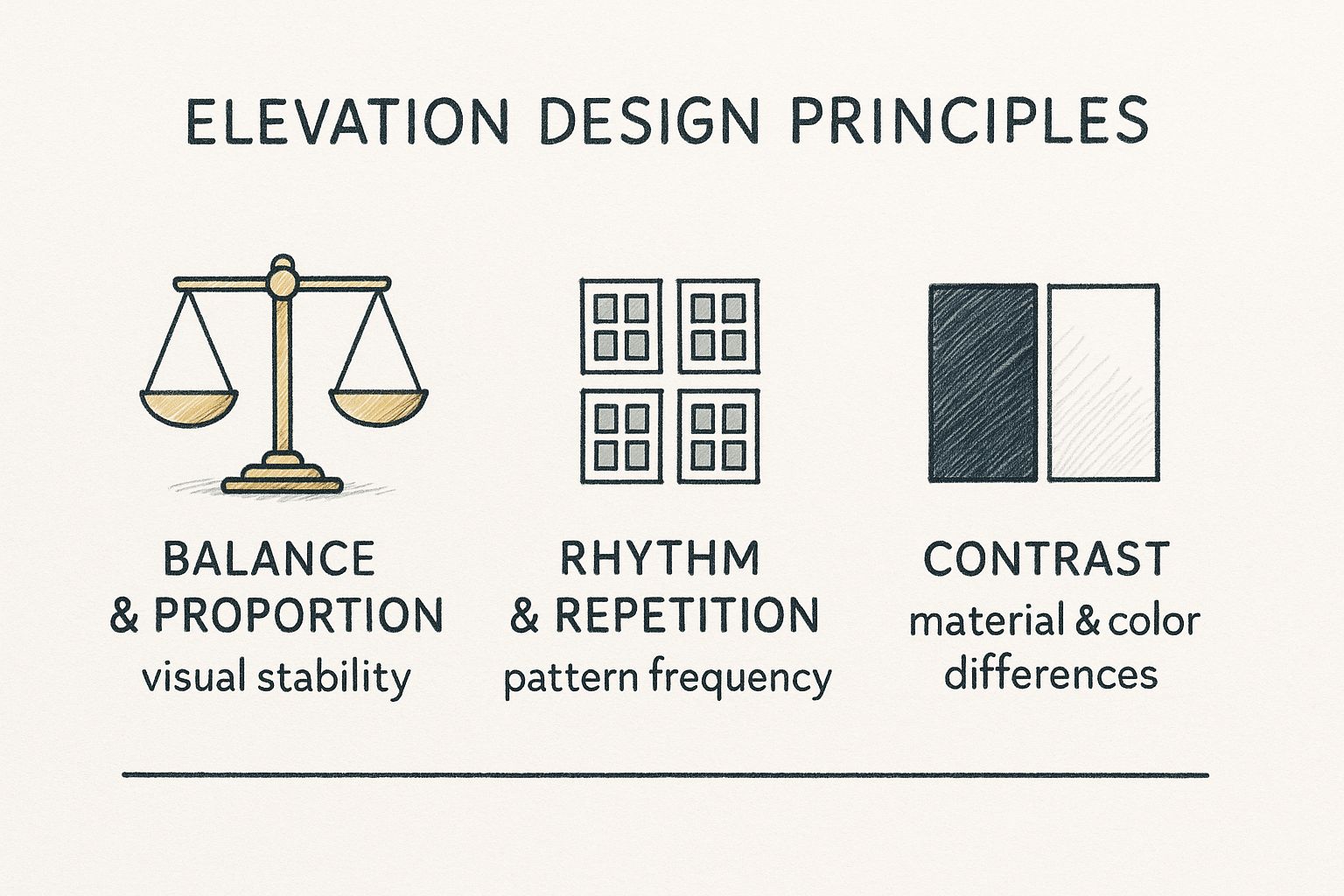 Infographic about architecture elevation design