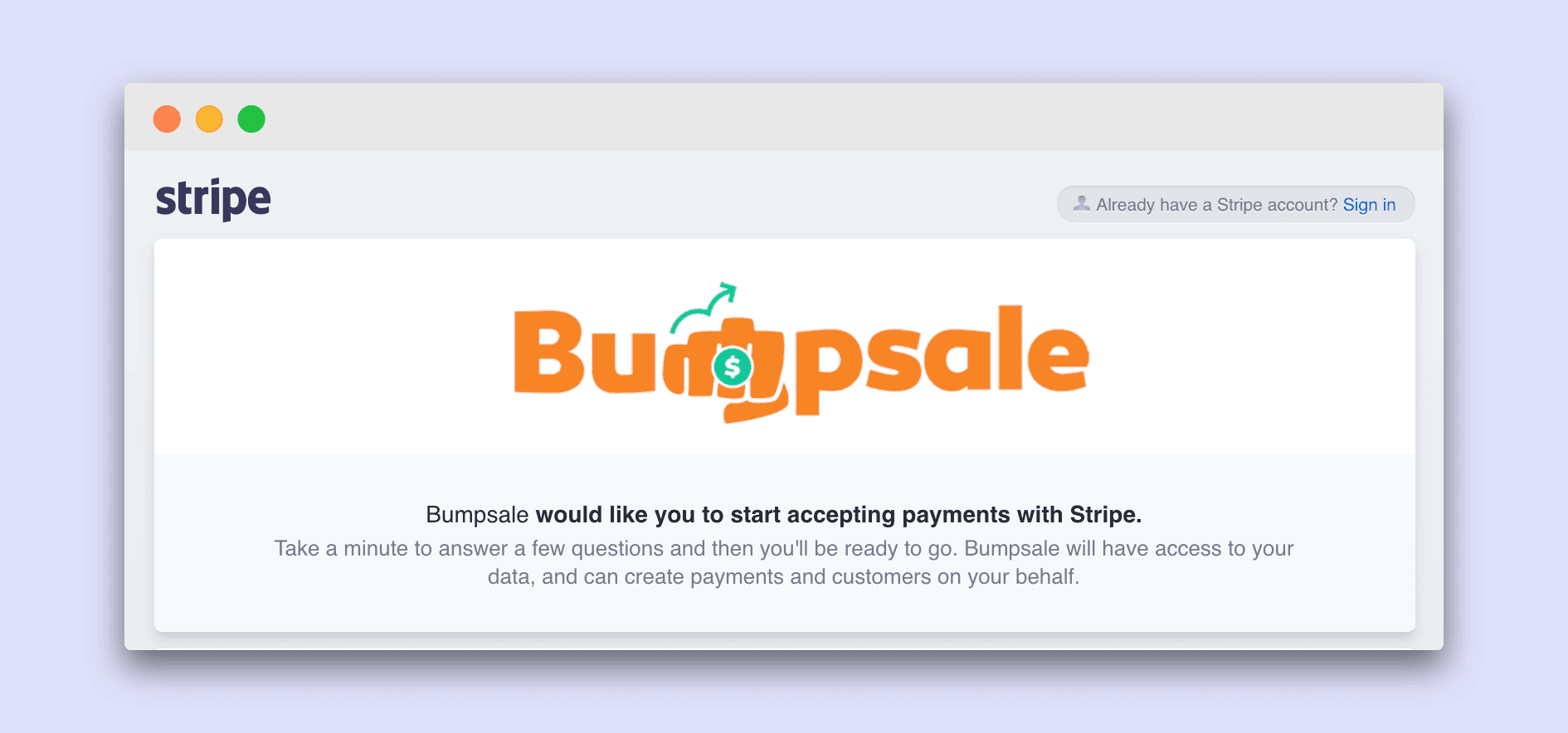 Connecting your Stripe account to Bumpsale