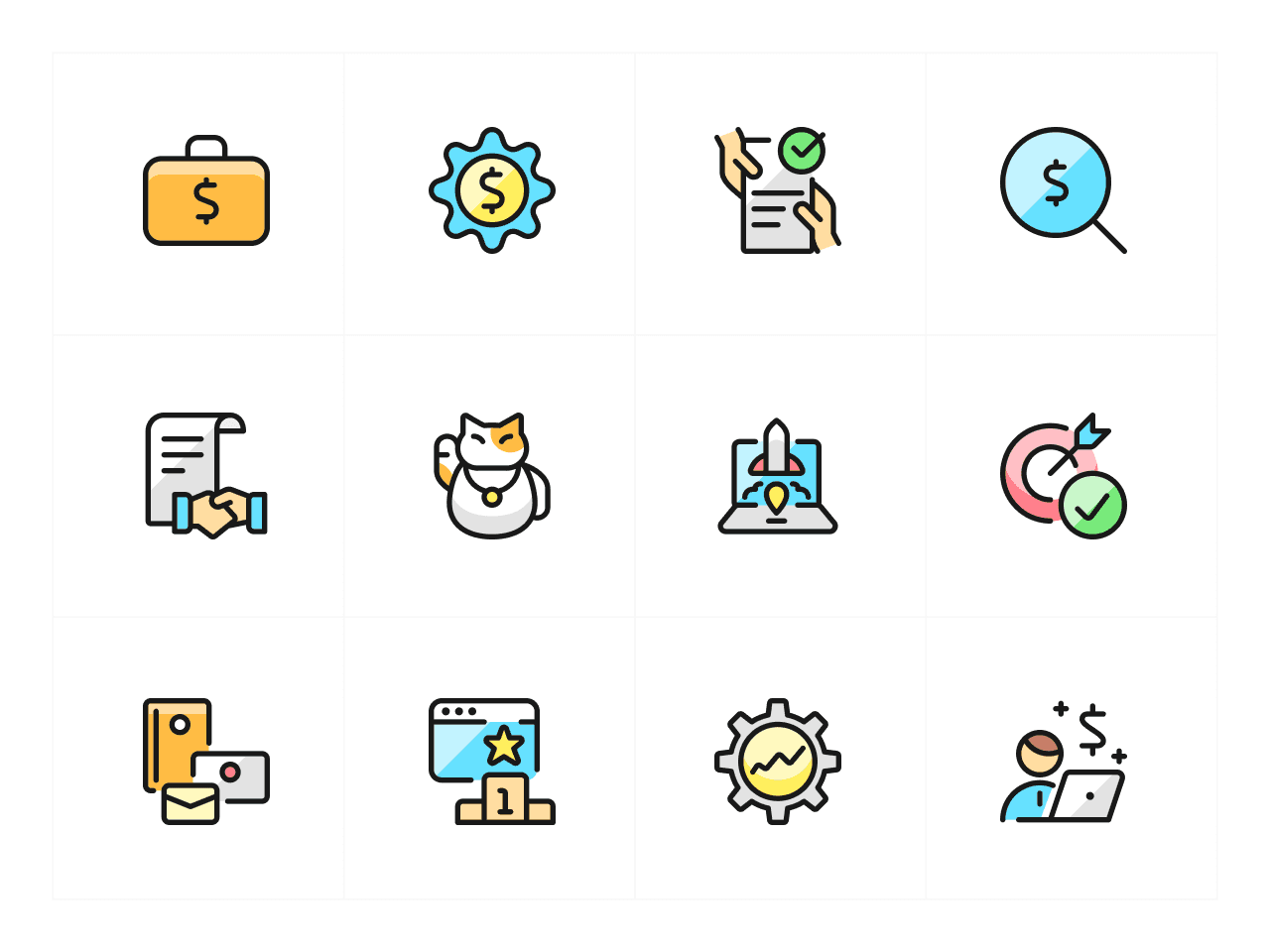 Ultimate Colors Business Icon Set