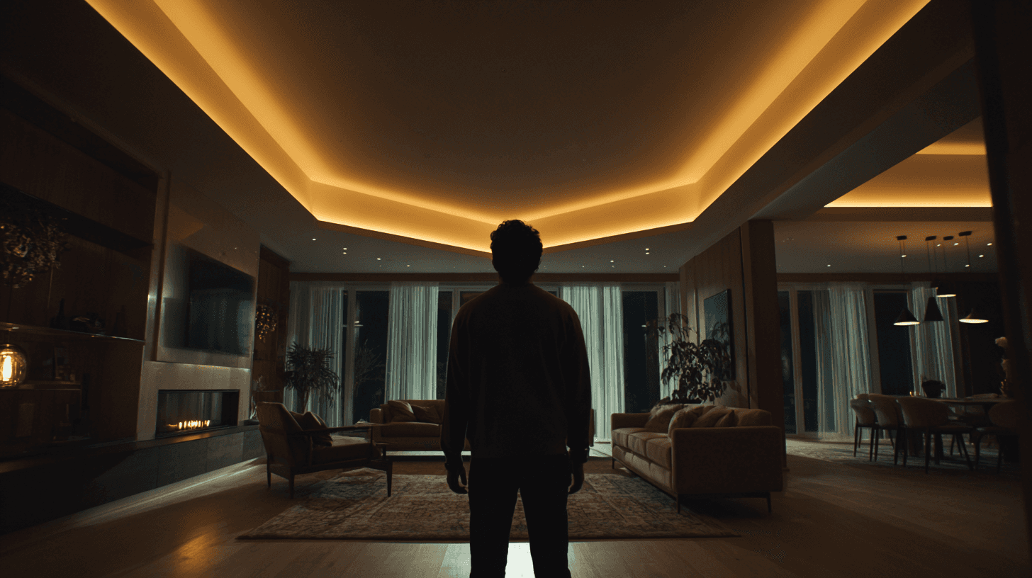 Illustration d'un projet d'éclairage LED indirect haut de gamme, exemple de réalisation proposée par MODELEC électricien à Gaillac.