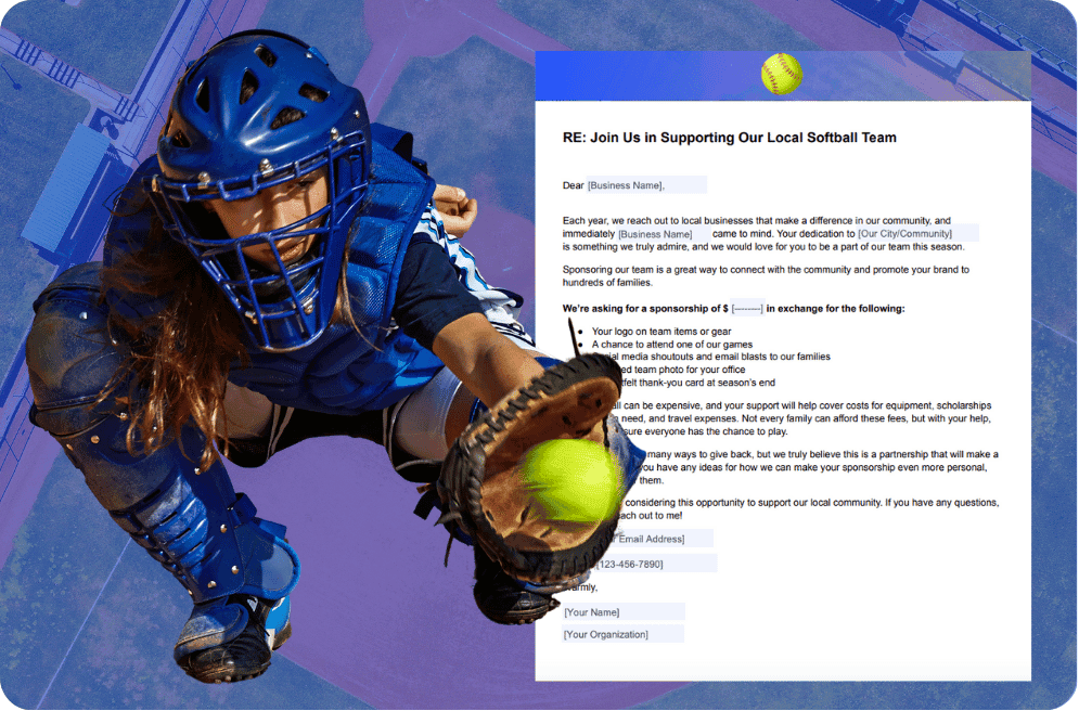 Softball Sponsorship Letter Template