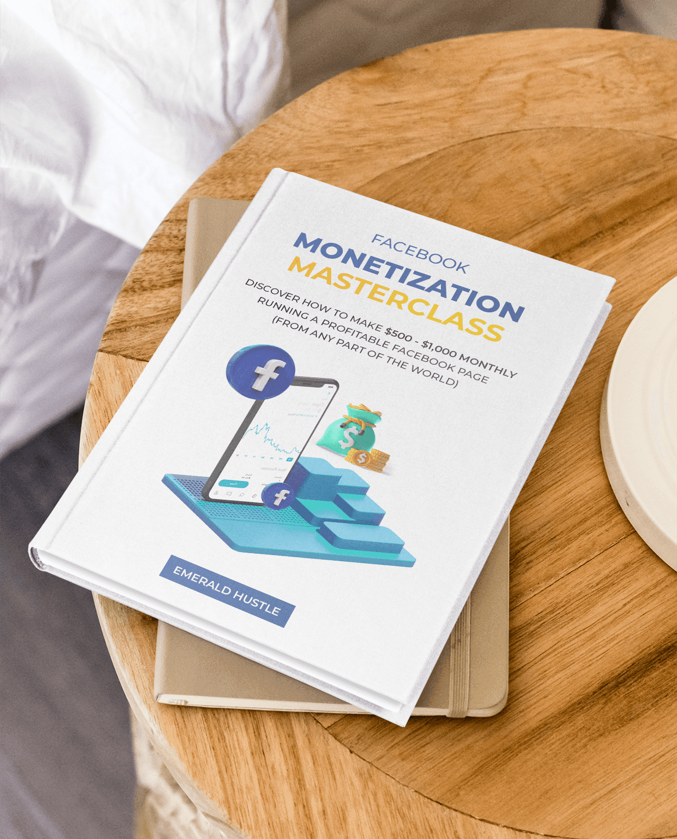 Facebook monetization e-book cover design mockup