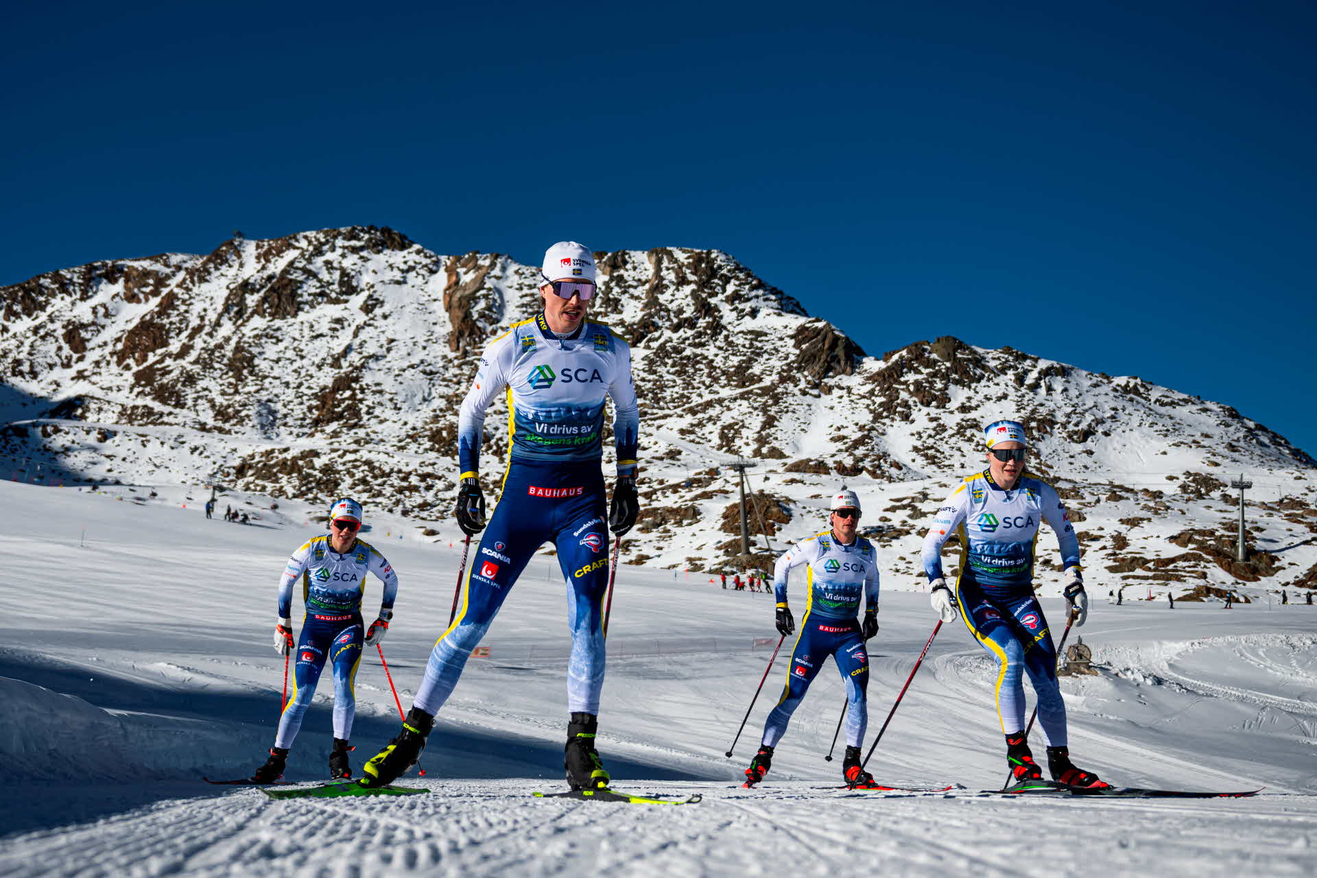 Swedens national cross-country ski team skiing