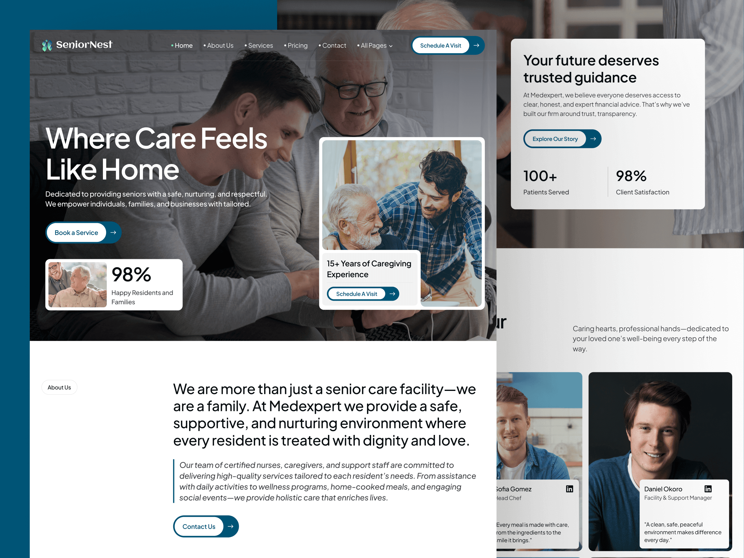 Framer nursing home template