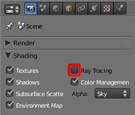 Deactivate Ray Tracing in Blender to reduce your rendering times