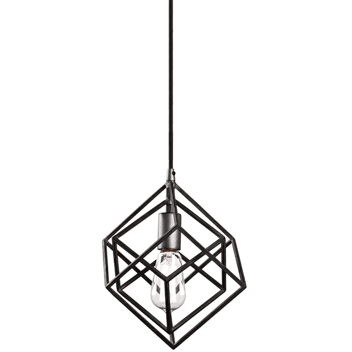 Product image for Geometry Series 1 Light 10.5 Inch Rusty Black Pendant Ceiling Light
