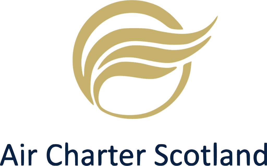Air Charter Scotland private aviation company logo with gold wing emblem