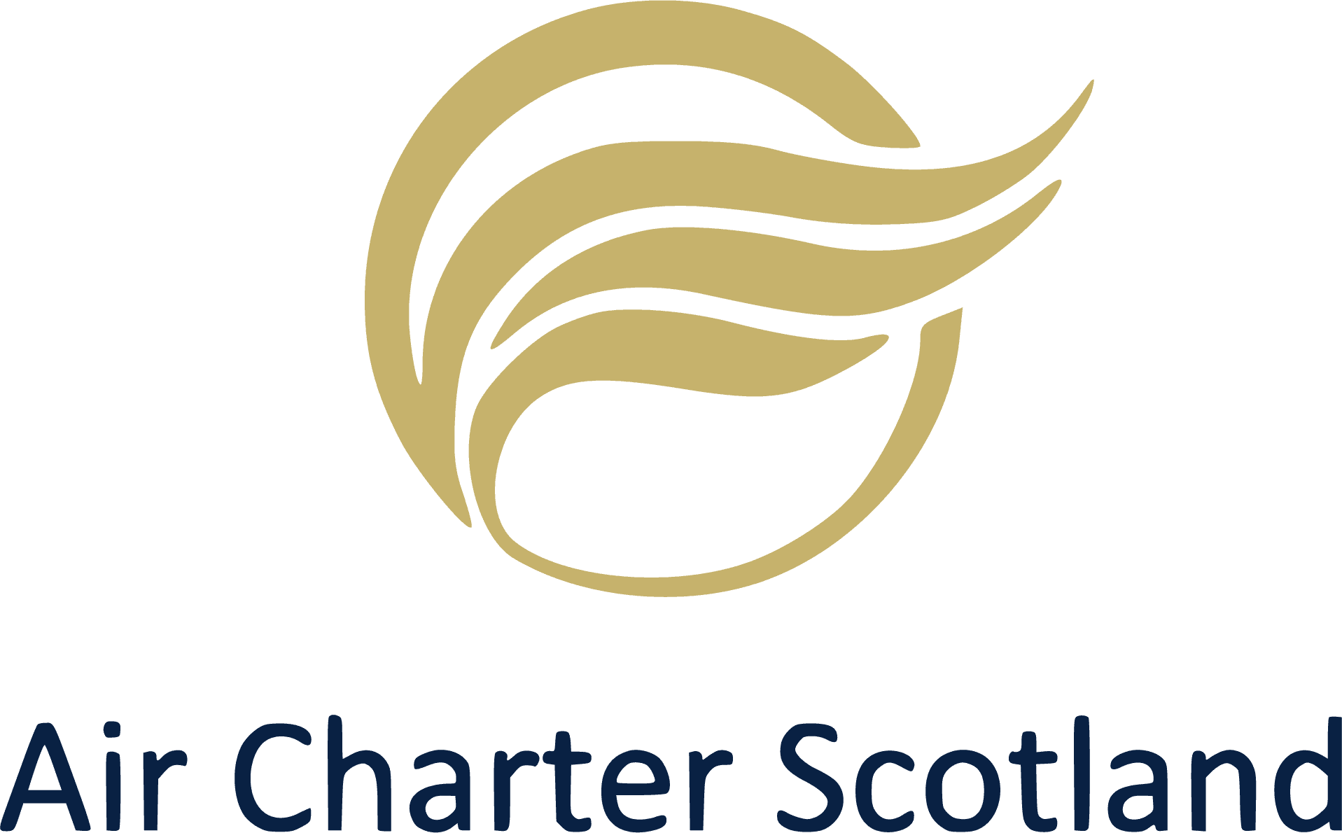 Air Charter Scotland private aviation company logo with gold wing emblem