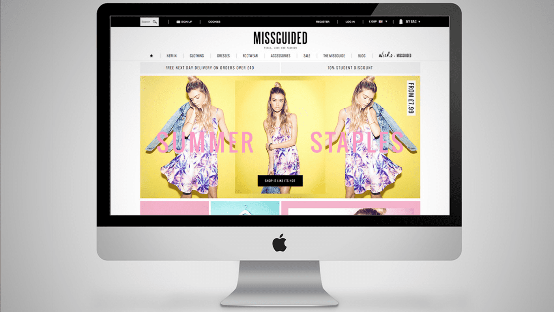 Missguided website on desktop
