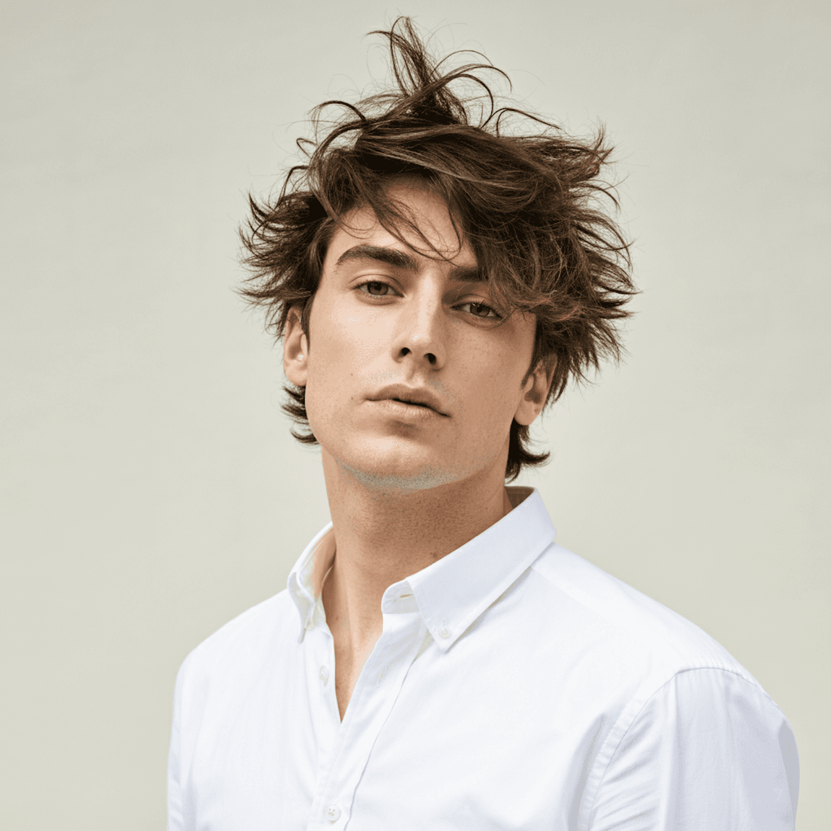 man in grey tee