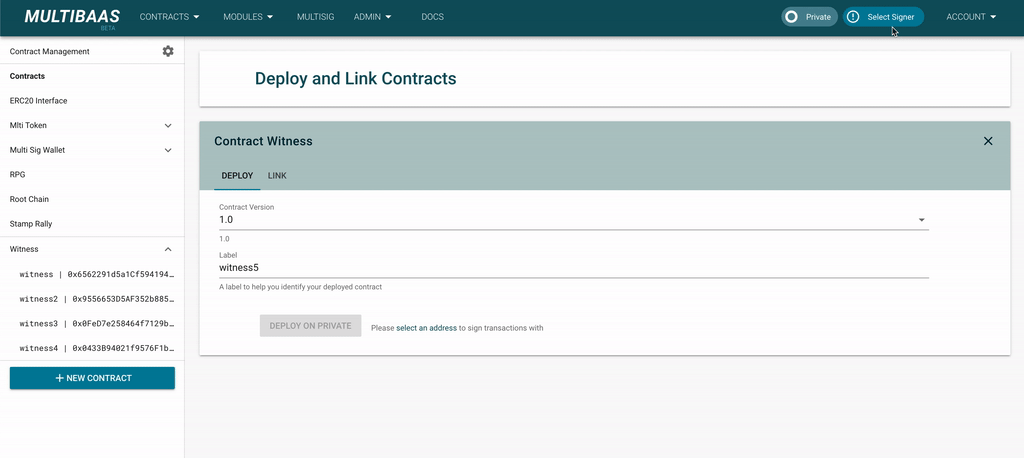 MultiBaas TX with Mock3