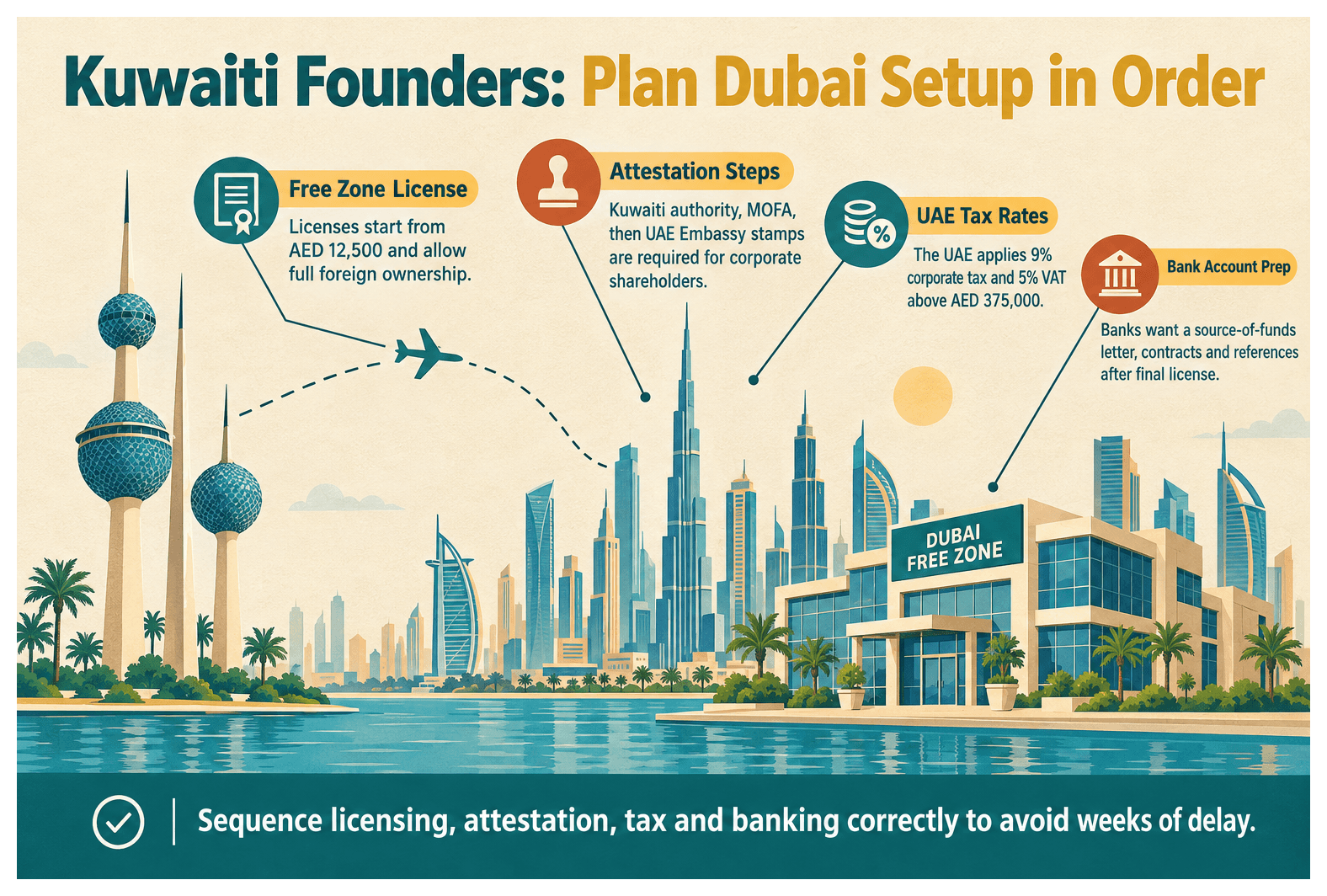 Infographic: What Kuwaiti Founders Need to Know Before Setting Up in Dubai