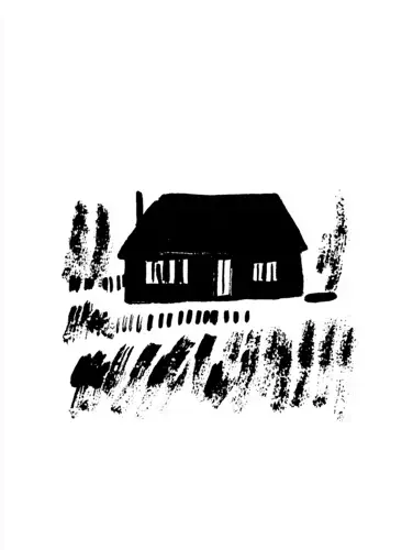Black illustration of a family holding hands