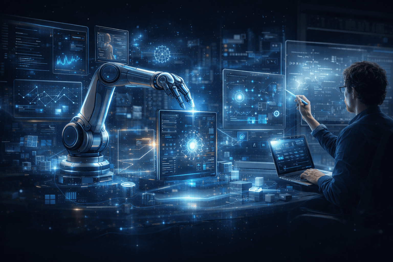 man wearing gray polo shirt beside dry-erase board