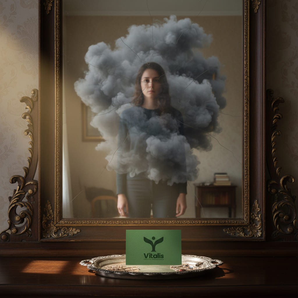 Reflejo distorsionado por gaslighting frente a la claridad de Centro Vitalis.