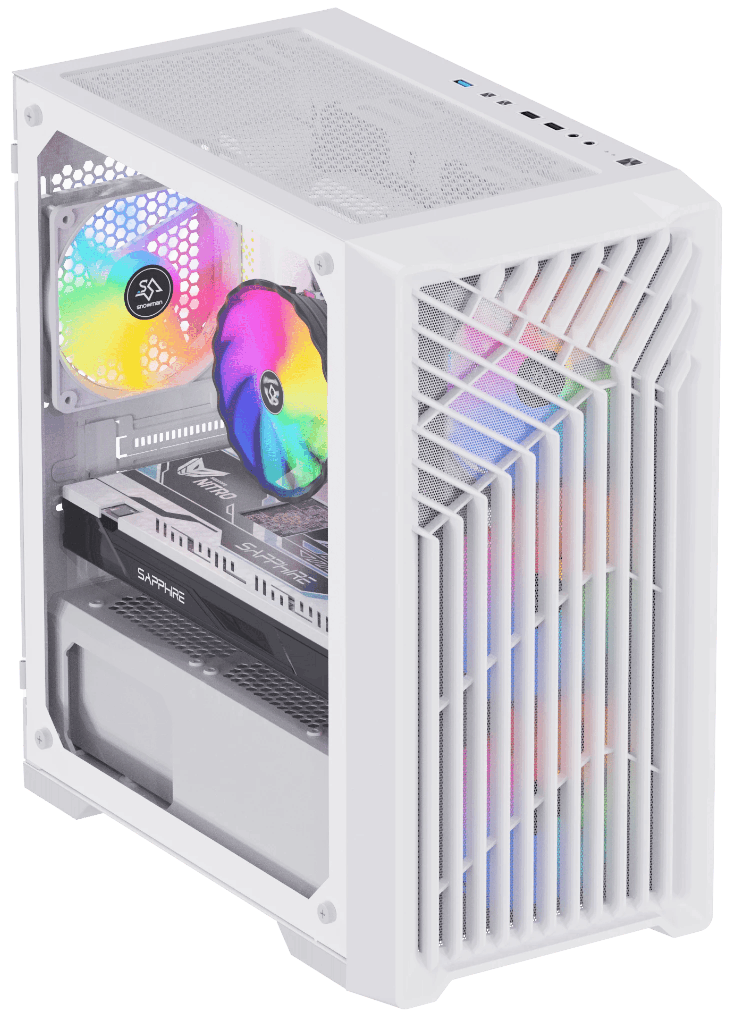 Showcasing the latest in high-end gaming PC technology, this image features a top-tier 2023 model with vibrant RGB lighting that accentuates its powerful internal components. The tower is equipped with an advanced cooling system visible through a transparent side panel, which highlights the neatly organized interior including a high-performance GPU and multiple SSDs. Ideal for gaming enthusiasts seeking superior performance and aesthetics, this PC is a blend of cutting-edge technology and stylish design, meeting the demands of modern PC gaming and machine learning applications.