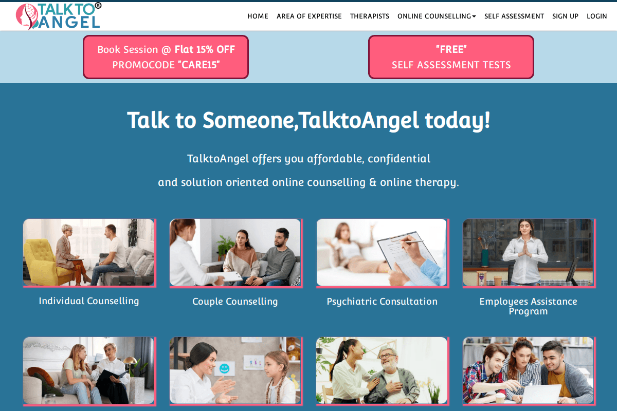 TalktoAngel Website Interface
