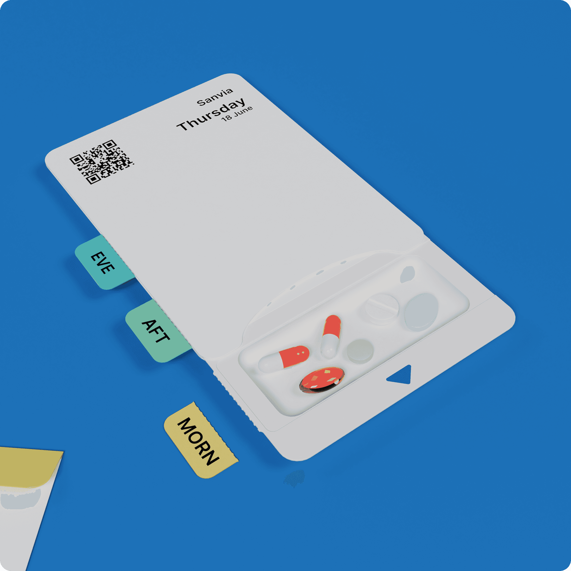 Rip off tabs on packaging.